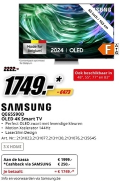 Aanbieding: SAMSUNG QE65590D OLED 4K Smart TV