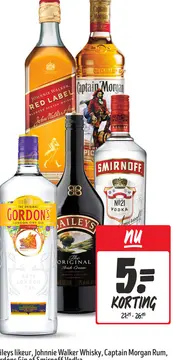 Aanbieding: Baileys likeur, Johnnie Walker Whisky, Captai