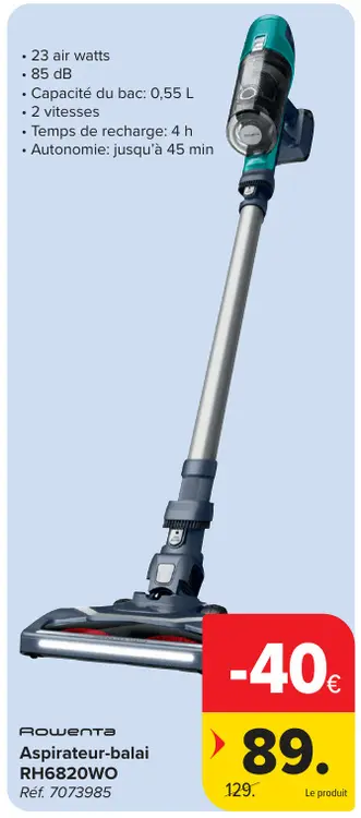 Offre: Aspirateur-balai RH6820WO