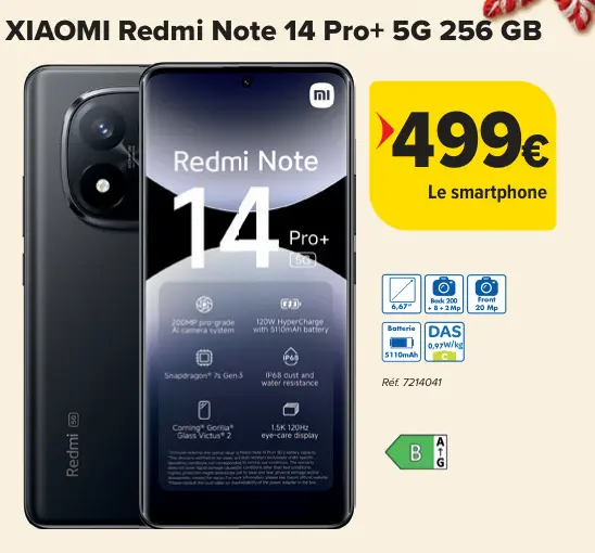 Offre: Redmi Note 14 Pro+ 5G 256 GB