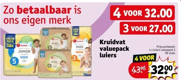 Promotie: Kruidvat valuepack luiers