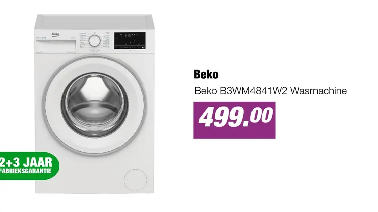 Aanbieding: Beko B3WM4841W2 Wasmachine