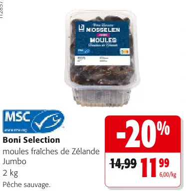 Offre: moules fraîches de Zélande
