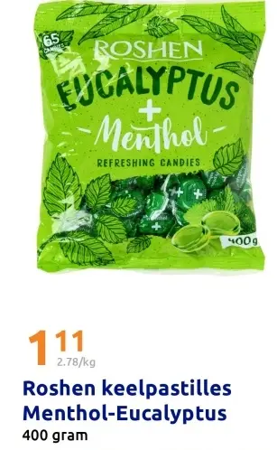 Aanbieding: Roshen keelpastilles Menthol-Eucalyptus