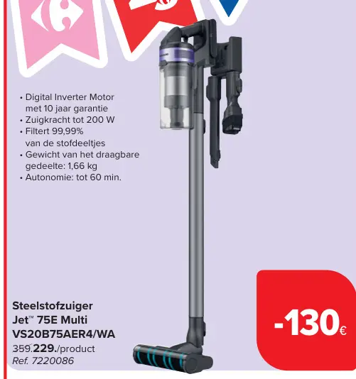 Aanbieding: Steelstofzuiger Jet™ 75E Multi VS20B75AER4/WA