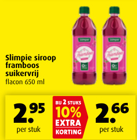 Aanbieding: Slimpie siroop framboos suikervrij