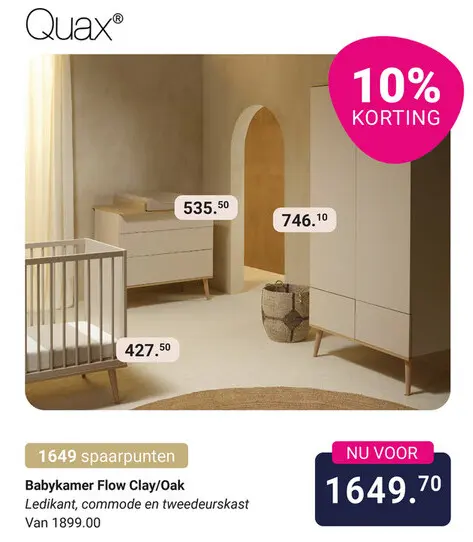 Aanbieding: Babykamer Flow Clay/Oak