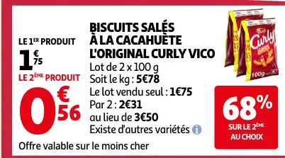 Offre: Biscuits salés à la cacahuète