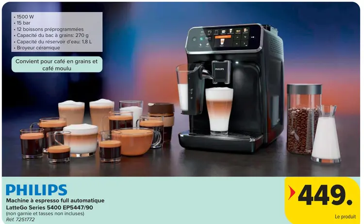 Offre: Machine à espresso full automatique LatteGo Series