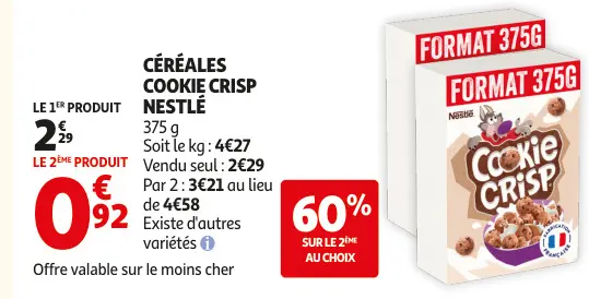 Promotie: Céréales cookie crisp