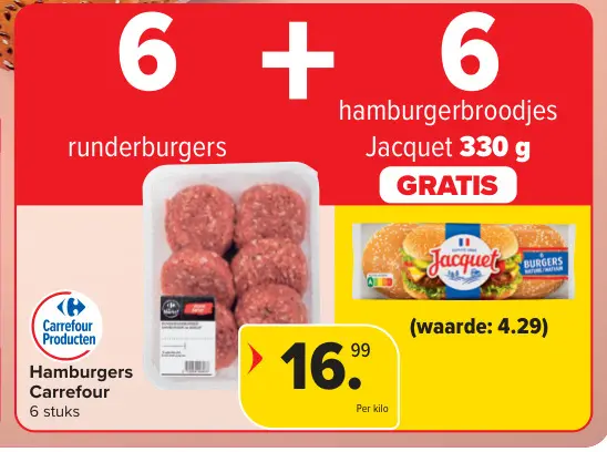 Promotie: Runderburgers + hamburgerbroodjes