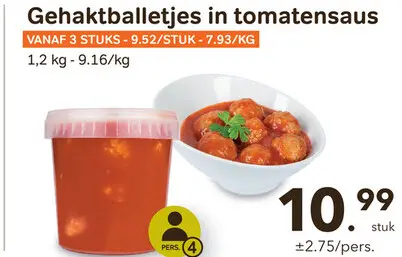 Promotie: Gehaktballetjes in tomatensaus