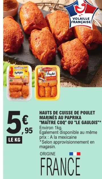 Offre: Hauts de cuisse de poulet marinés au paprika