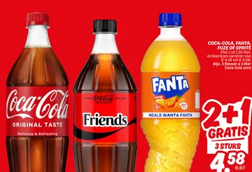 Aanbieding: Coca-cola, FANTA, fuze of SPRITE