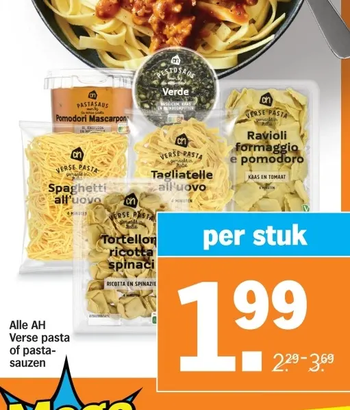 Aanbieding: Verse pasta of pastasaus