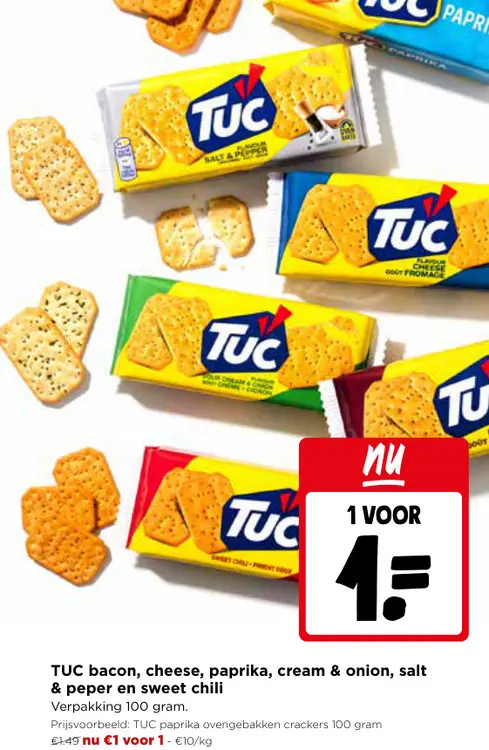 Promotie: TUC bacon, cheese, paprika, cream & onion, sa