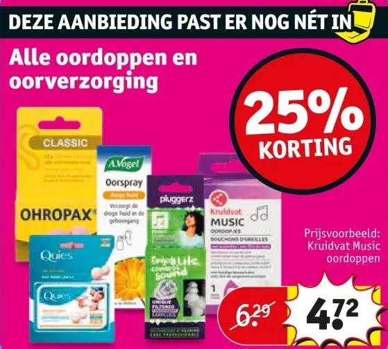 Promotie: Alle oordoppen en oorverzorging