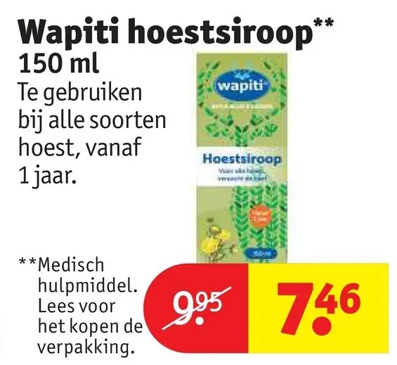Aanbieding: Wapiti hoestsiroop
