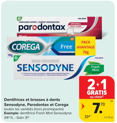 Offre: Dentifrices et brosses à dents