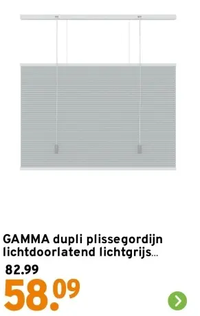 Aanbieding: Dupli plissegordijn lichtdoorlatend lichtgrijs