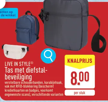 Aanbieding: Tas met diefstalbeveiliging