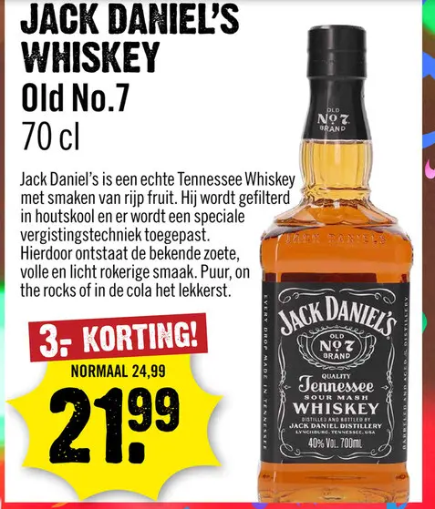 Aanbieding: Jack Daniel's Whiskey Old No.7