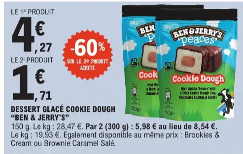 Offre: Dessert glacé cookie dough