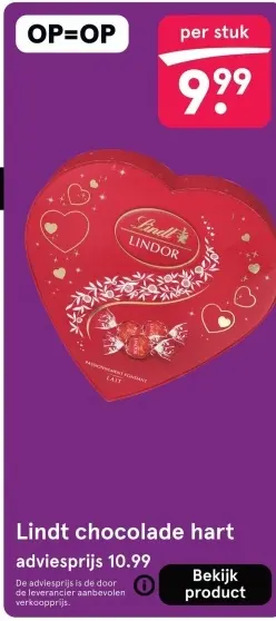Aanbieding: Lindt chocolade hart