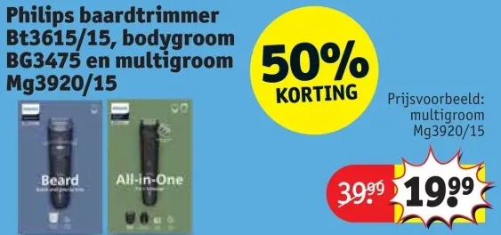 Promotie: Philips baardtrimmer Bt3615/15, bodygroom BG3