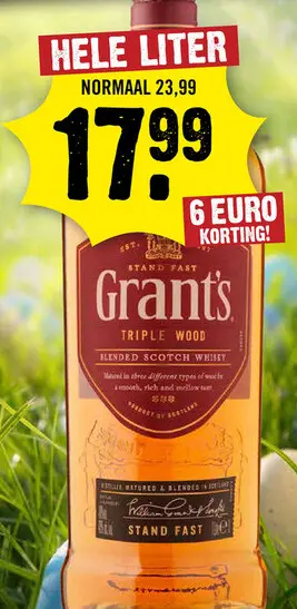 Aanbieding: Grant's Triple Wood blended Whisky 100 cl