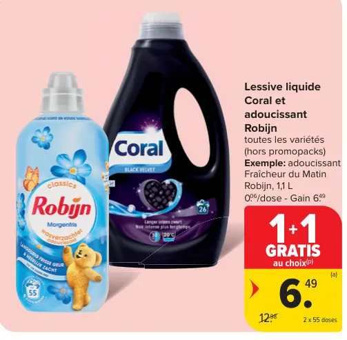 Offre: Lessive liquide et adoucissant