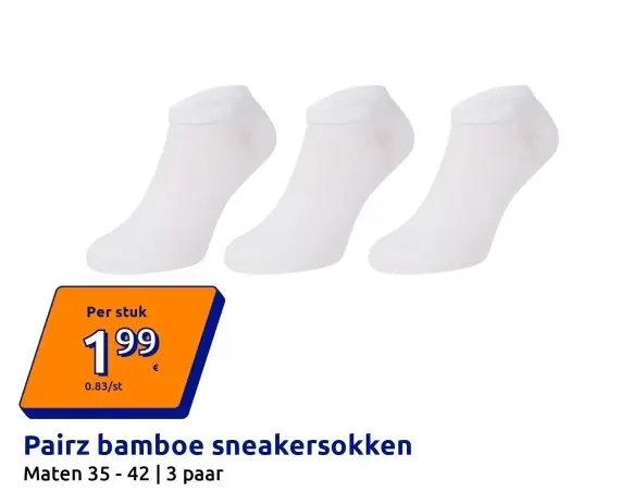 Aanbieding: Pairz bamboe sneakersokken