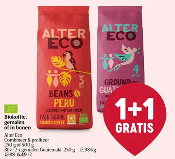 Aanbieding: Biokoffie, gemalen of in bonen