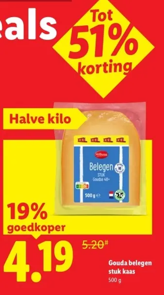 Aanbieding: Gouda belegen stuk kaas