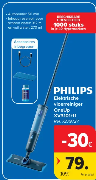 Promotie: Elektrische vloerreiniger OneUp XV3101/11
