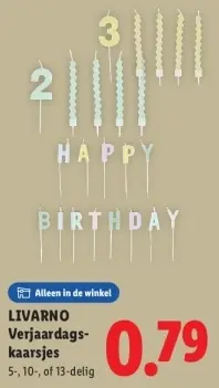 Aanbieding: Verjaardagskaarsjes