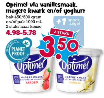 Aanbieding: Optimel vla vanillesmaak, magere kwark en/of yoghurt