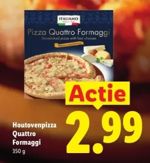 Aanbieding: Houtovenpizza Quattro Formaggi