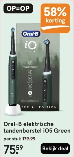 Aanbieding: Oral-B elektrische tandenborstel iO5 Green
