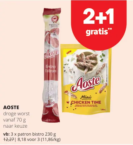 Promotie: AOSTE droge worst