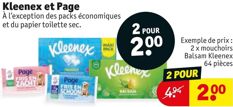 Offre: Kleenex et Page