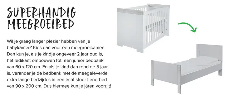 Aanbieding: Superhandig meegroeibed