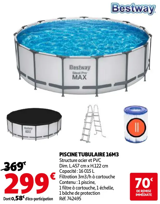 Promotie: Piscine tubulaire 16m3