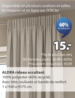 Promotie: ALDRA rideau occultant