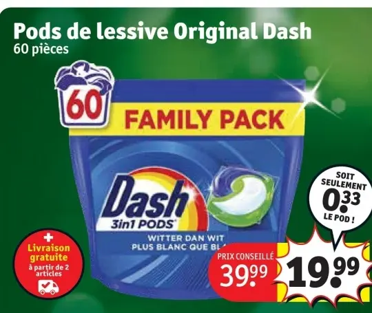 Offre: Pods de lessive Original Dash