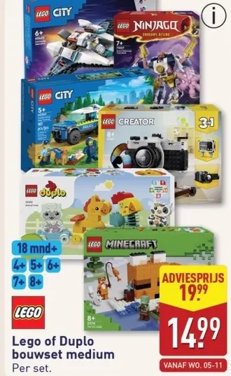 Aanbieding: Lego of Duplo bouwset medium