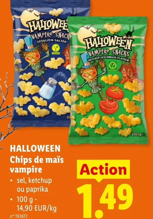 Offre: Halloween Chips de maïs vampire