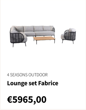 Aanbieding: 4 SEASONS OUTDOOR Lounge set Fabrice