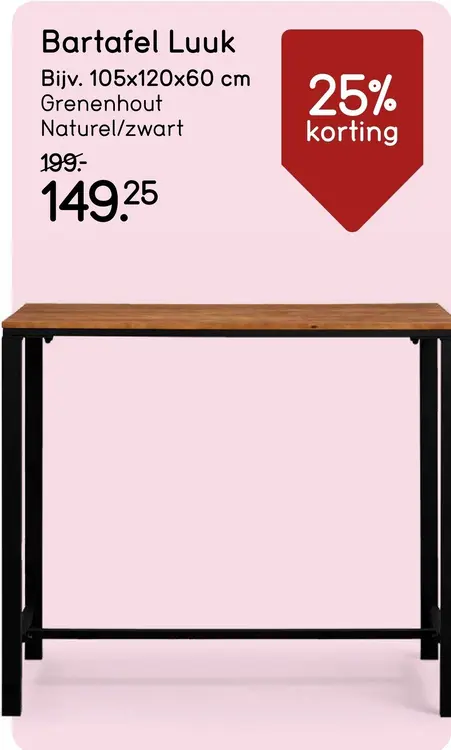Aanbieding: Bartafel Luuk
