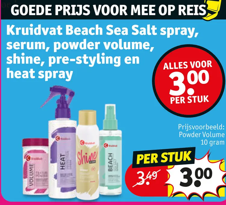 Promotie: Kruidvat Beach Sea Salt spray, serum, powder 